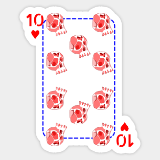 10 of hearts Sticker